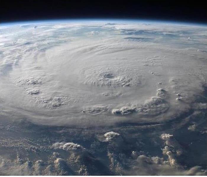 The image of a hurricane is shown