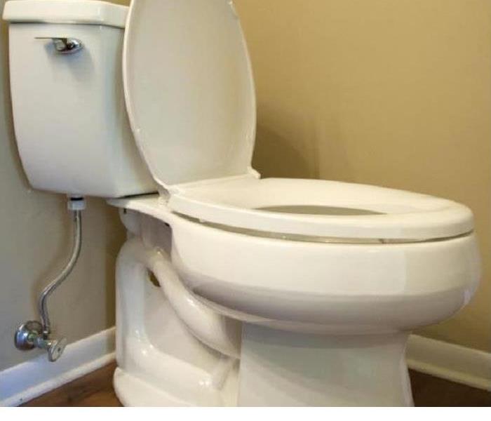 A toilet is shown in a bathroom 